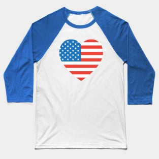 Heart Love USA FLAG 4th Of July & America Summer Party Patriotic Decoration and Gifts Baseball T-Shirt